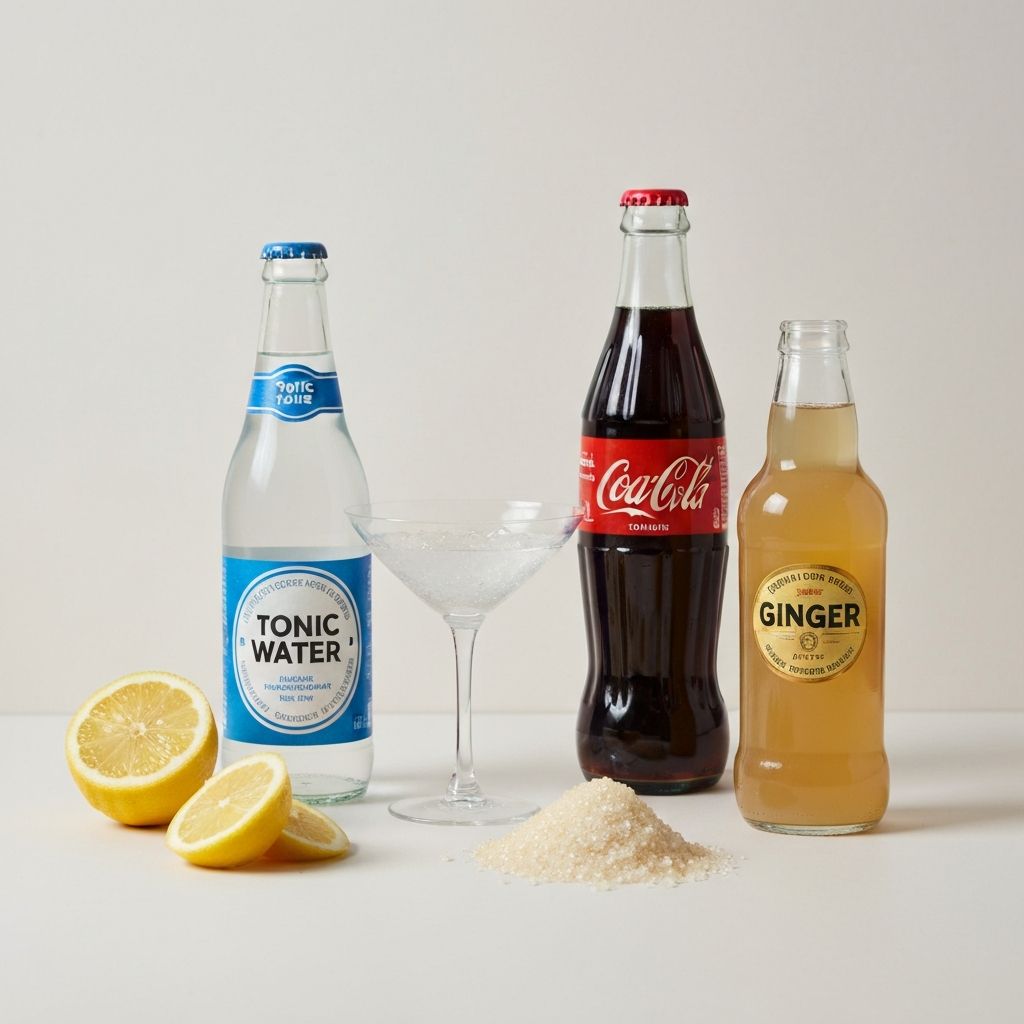 Mixer ingredients and tonic water